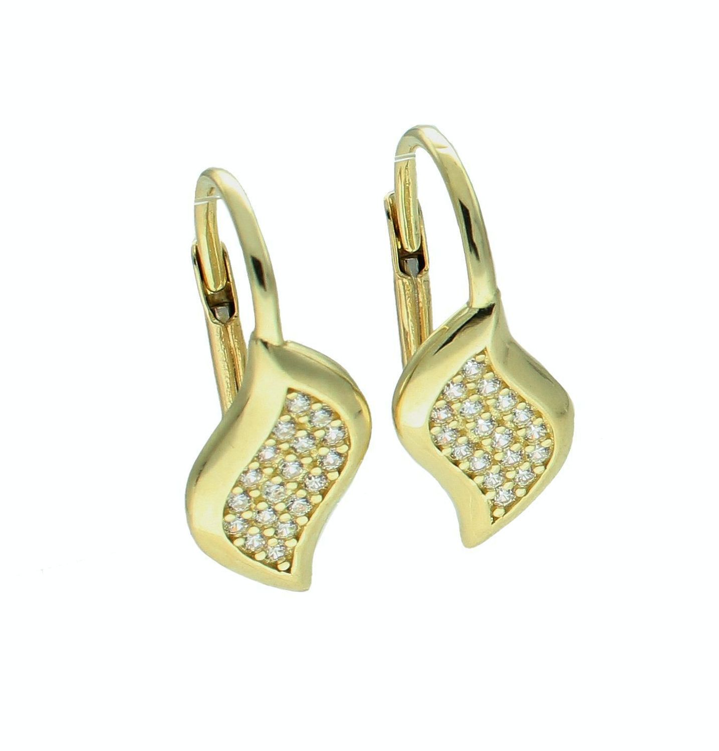 Złote kolczyki damskie 375 wysadzane cyrkoniami KL 7713 375.jpg